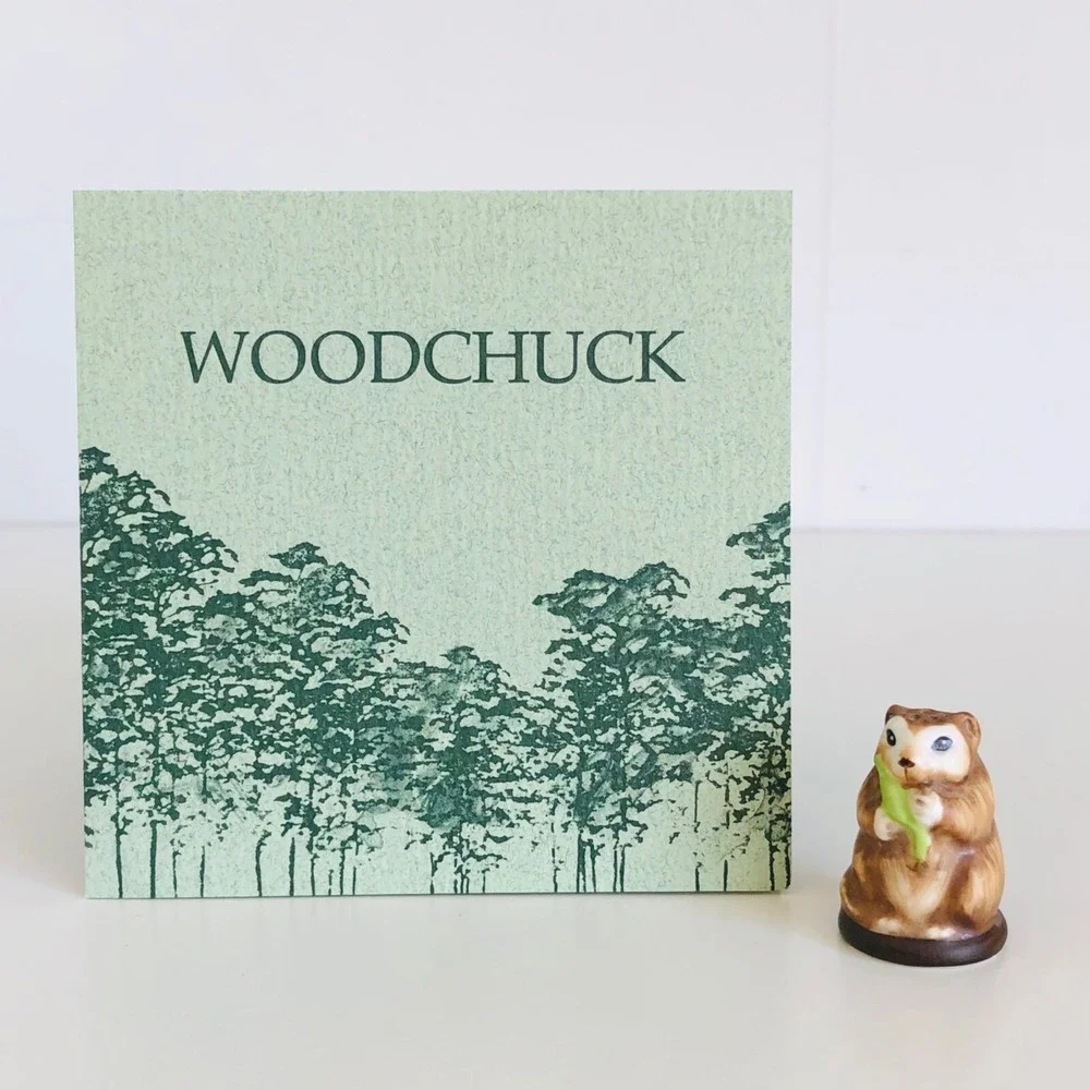 Franklin Mint Porcelain Woodchuck Thimble Friends of the Forest Series Vtg 1980s